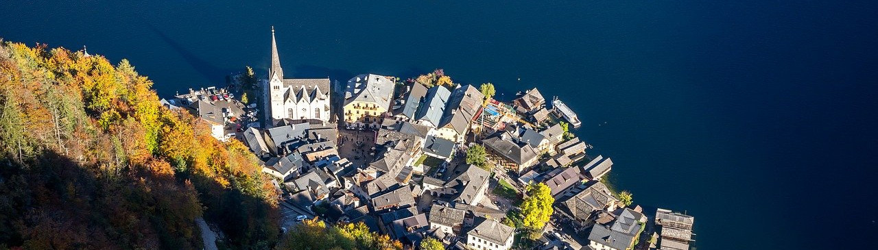 Blick von oben auf Hallstatt